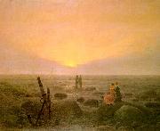 Caspar David Friedrich Moon Rising Over the Sea Norge oil painting reproduction